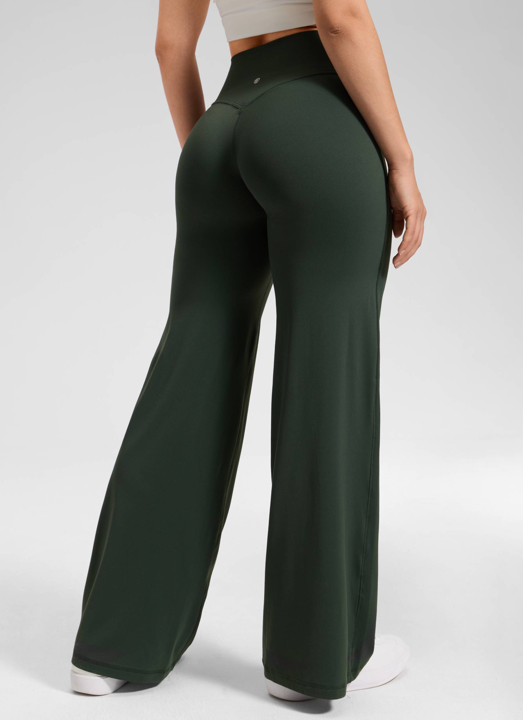 CRZ YOGA Women's Softretch Workout No Front Seam Wide Leg Pant 28