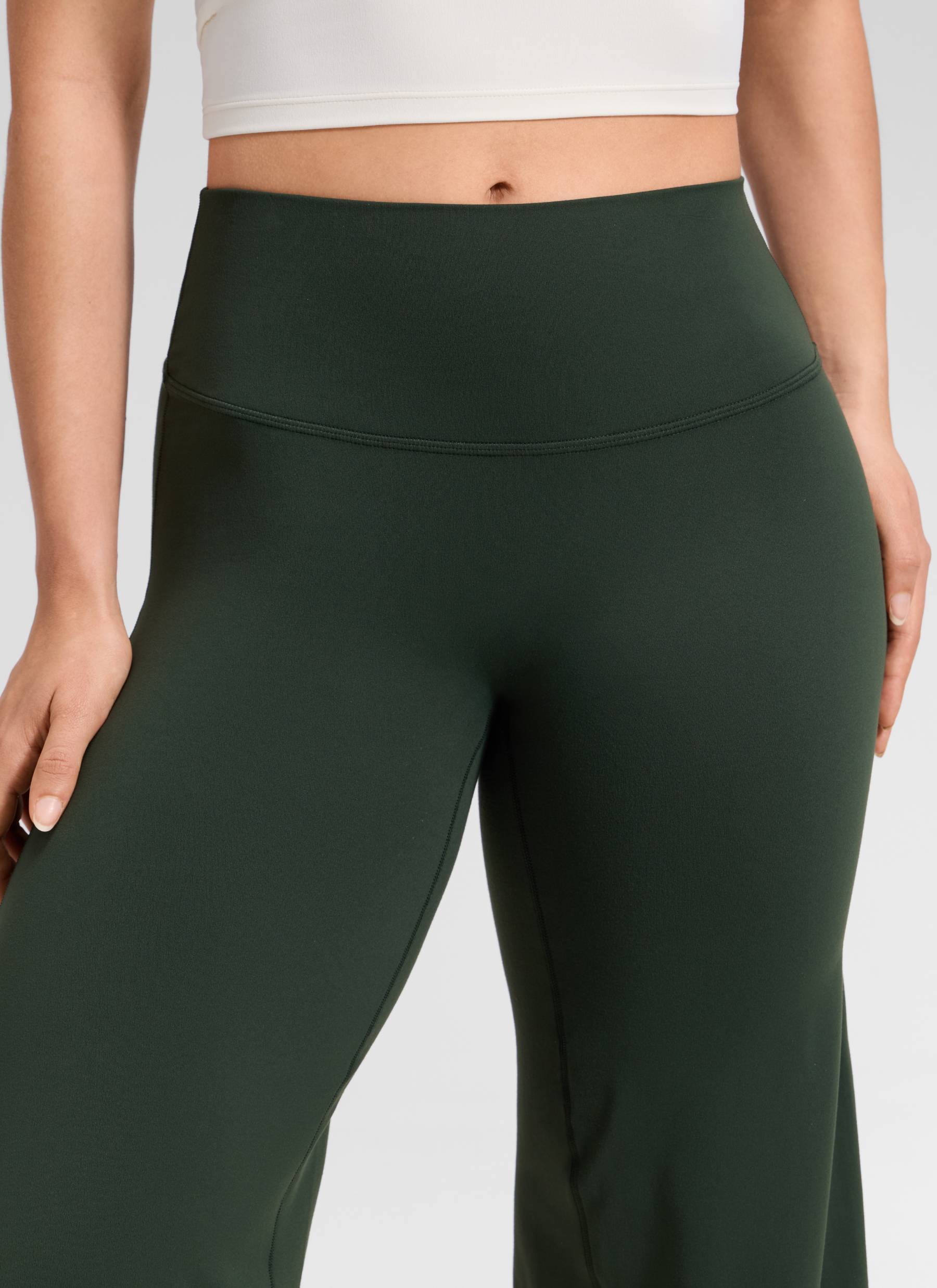 CRZ YOGA Women's Softretch Workout No Front Seam Wide Leg Pant 28