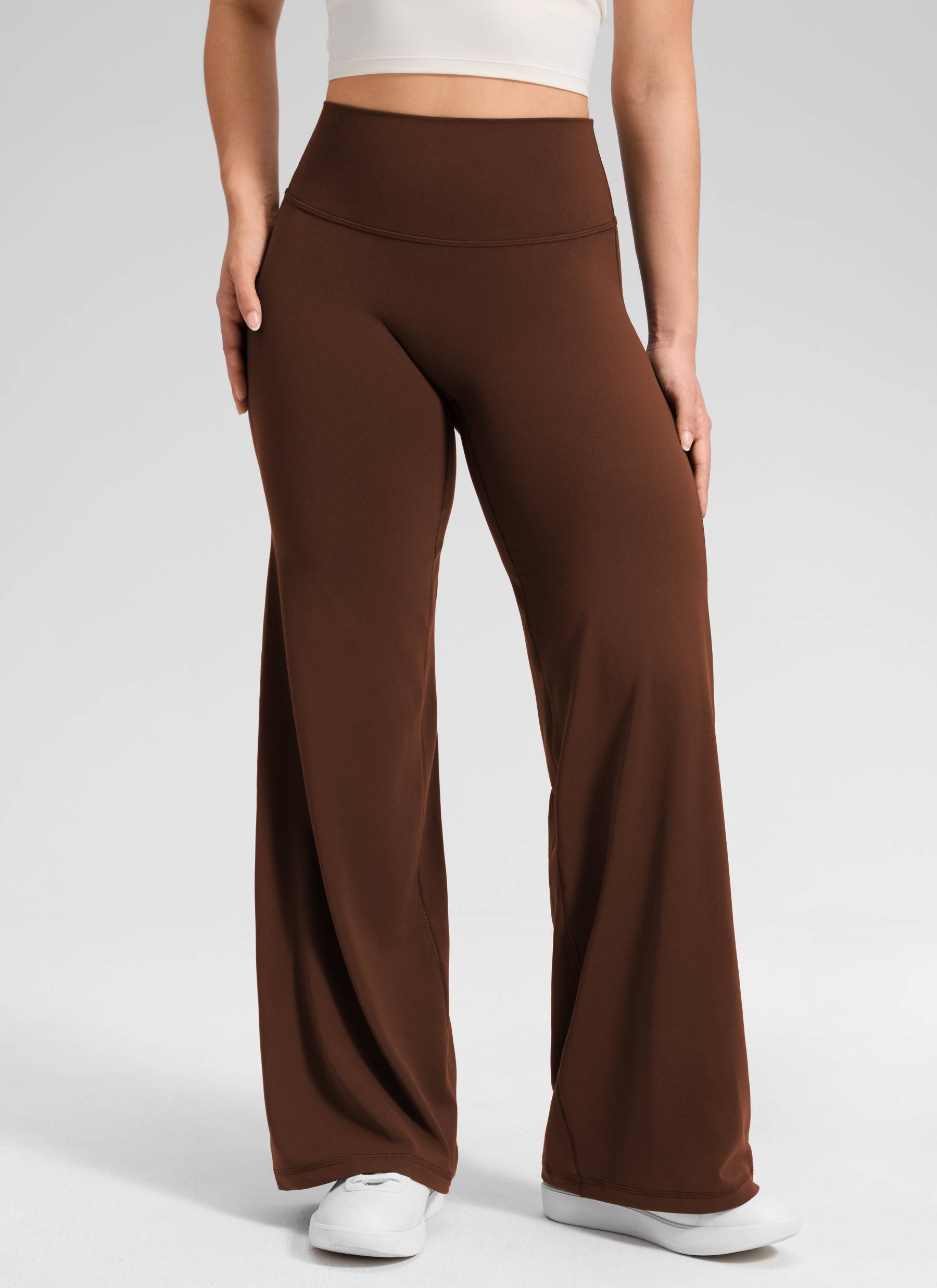 CRZ YOGA Women's Softretch Workout No Front Seam Wide Leg Pant 28