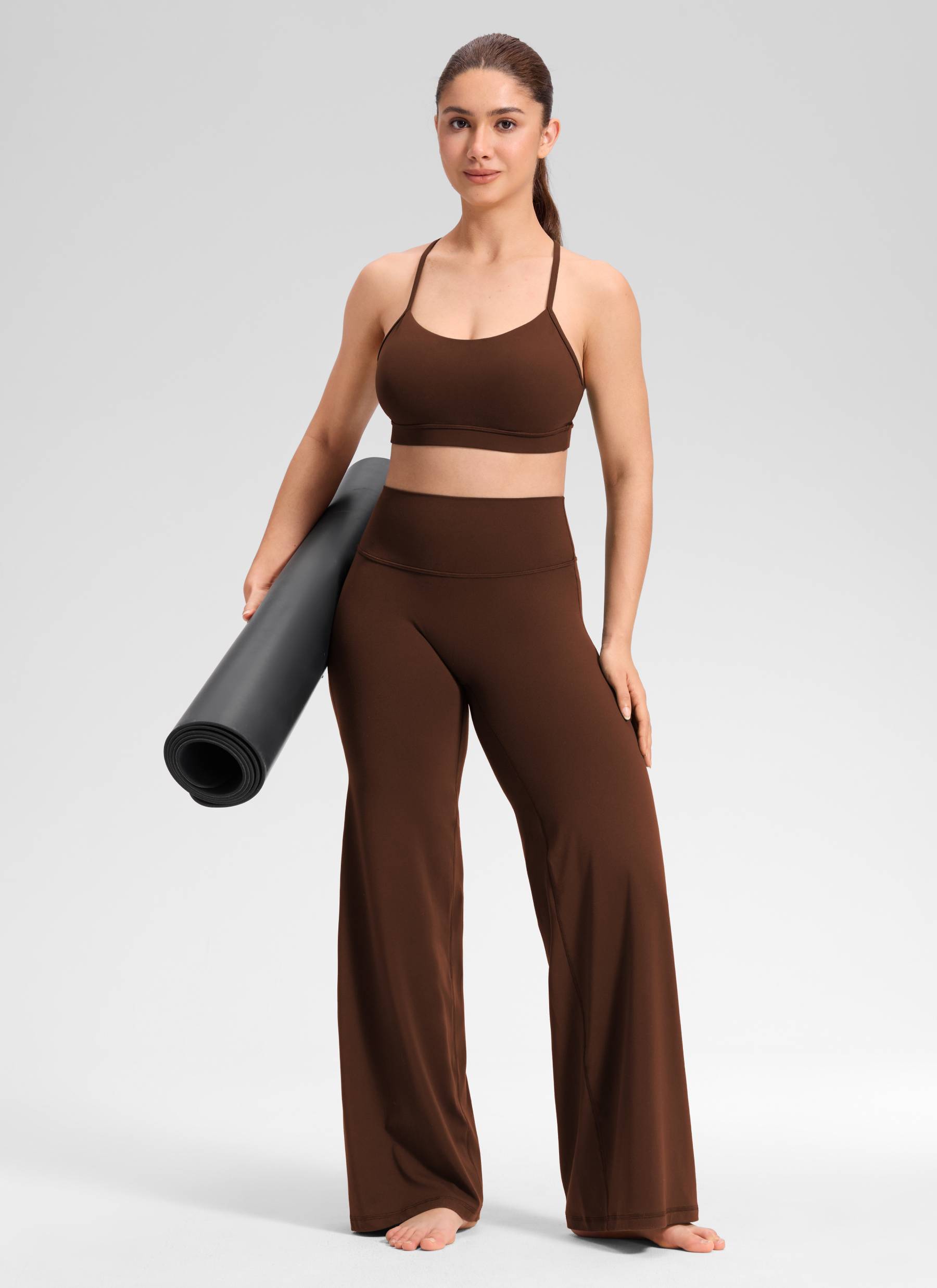 CRZ YOGA Women's Softretch Workout No Front Seam Wide Leg Pant 28
