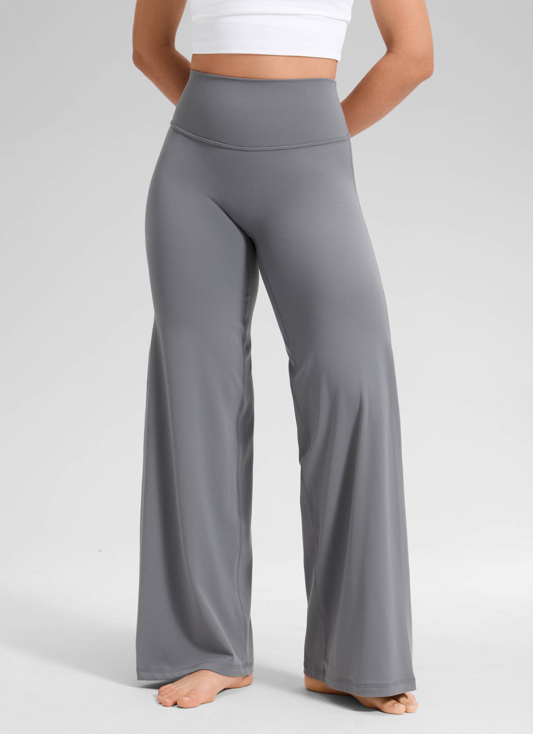 CRZ YOGA Women's Softretch Workout No Front Seam Wide Leg Pant 28