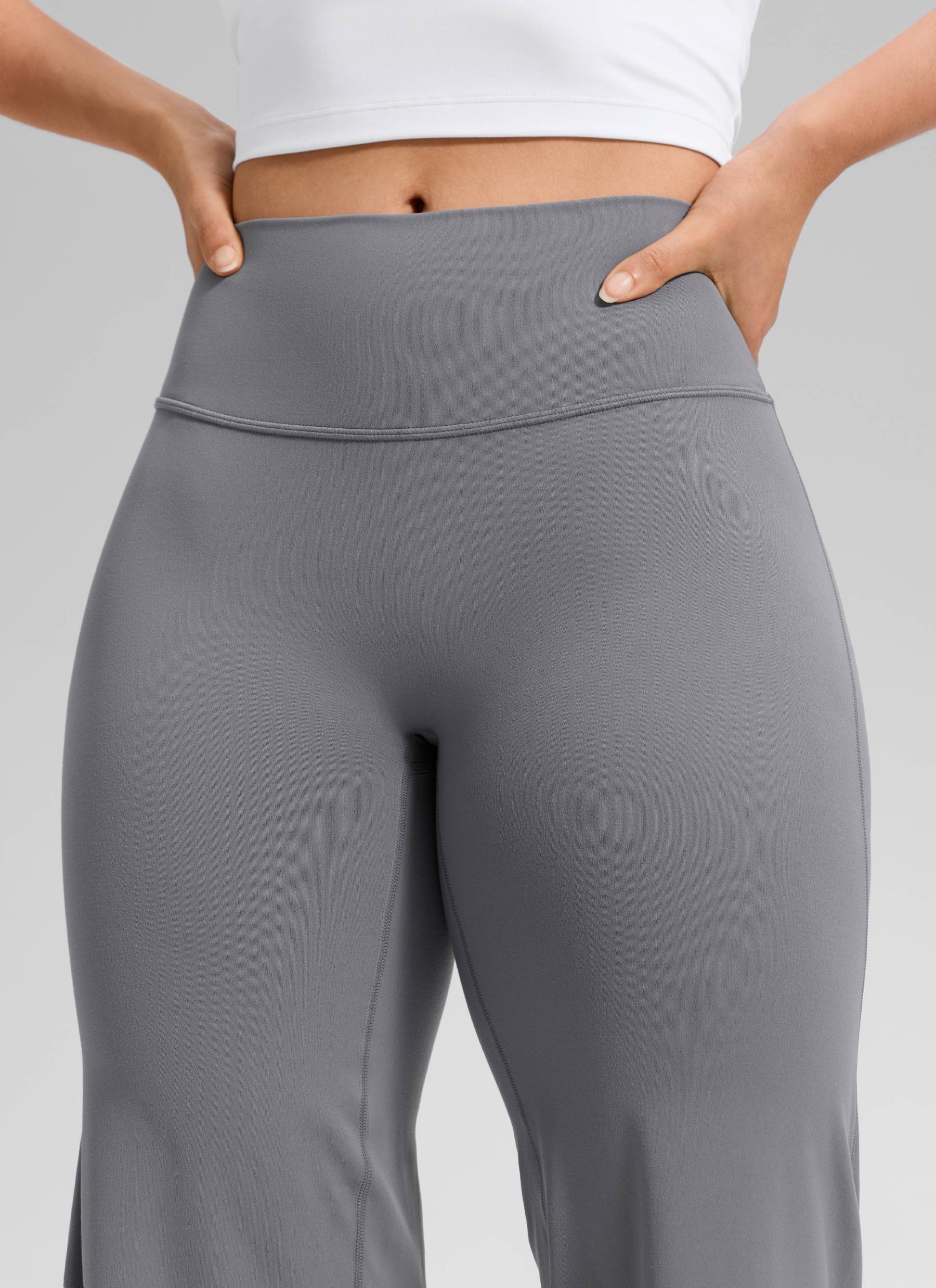CRZ YOGA Women's Softretch Workout No Front Seam Wide Leg Pant 30