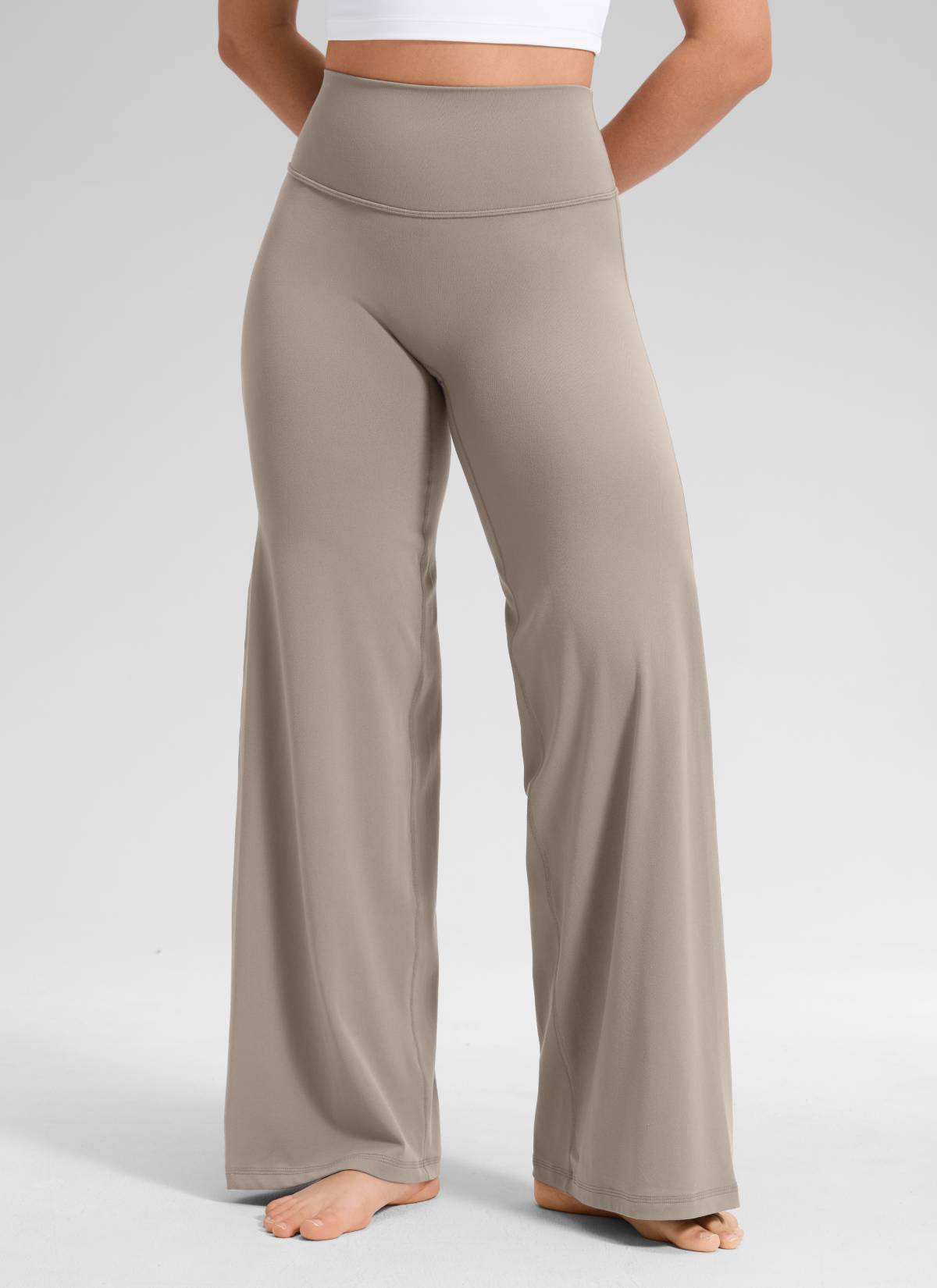 CRZ YOGA Women's Softretch Workout No Front Seam Wide Leg Pant 28