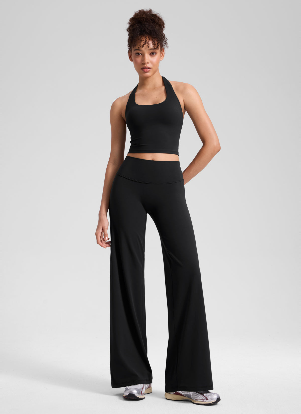 CRZ YOGA Women's Softretch Workout No Front Seam Wide Leg Pant 28