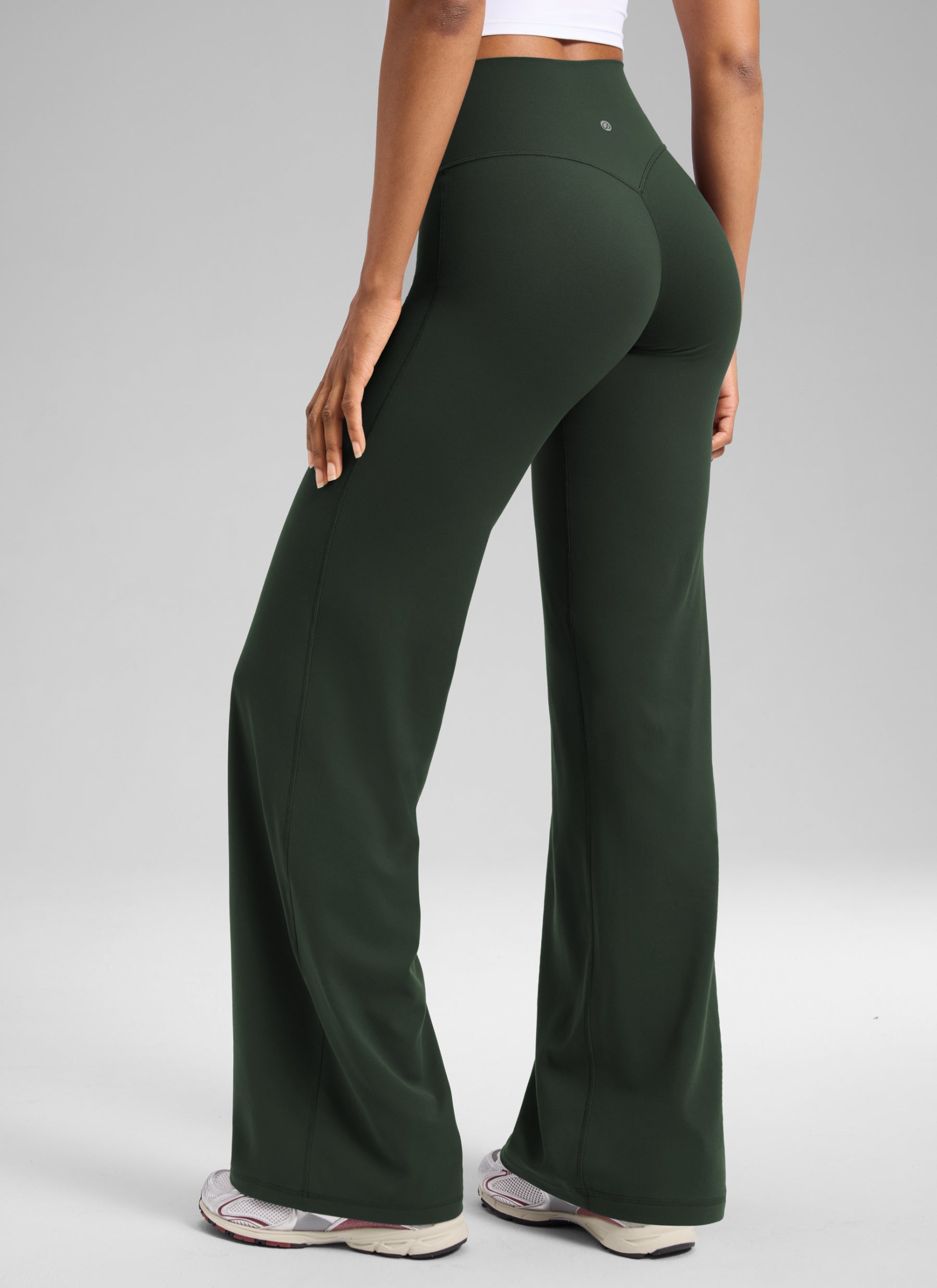CRZ YOGA Women's Softretch Workout No Front Seam Wide Leg Pant 32