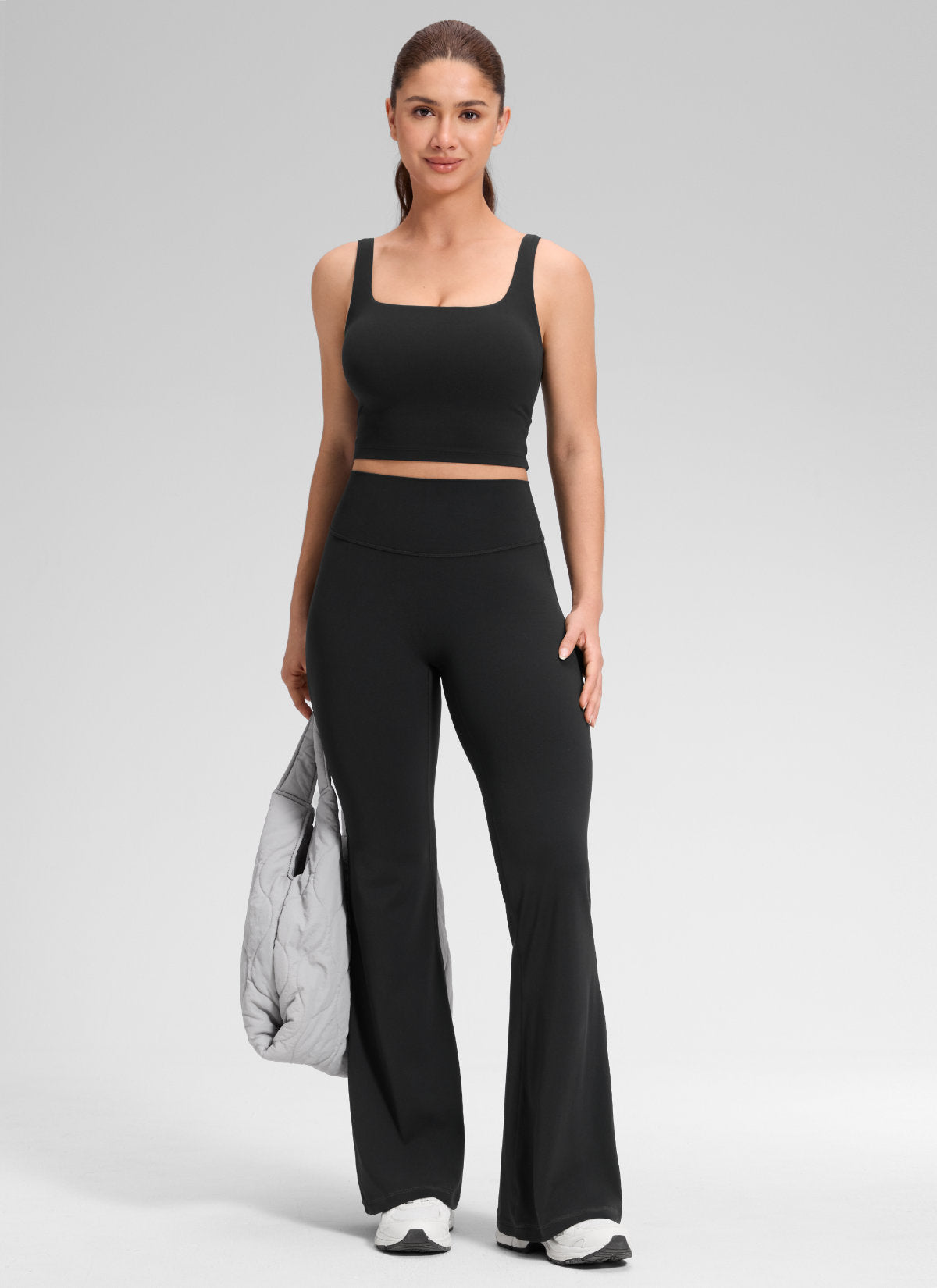 CRZ YOGA Women's Softretch High Rise No Front Seam Flare Legging 31