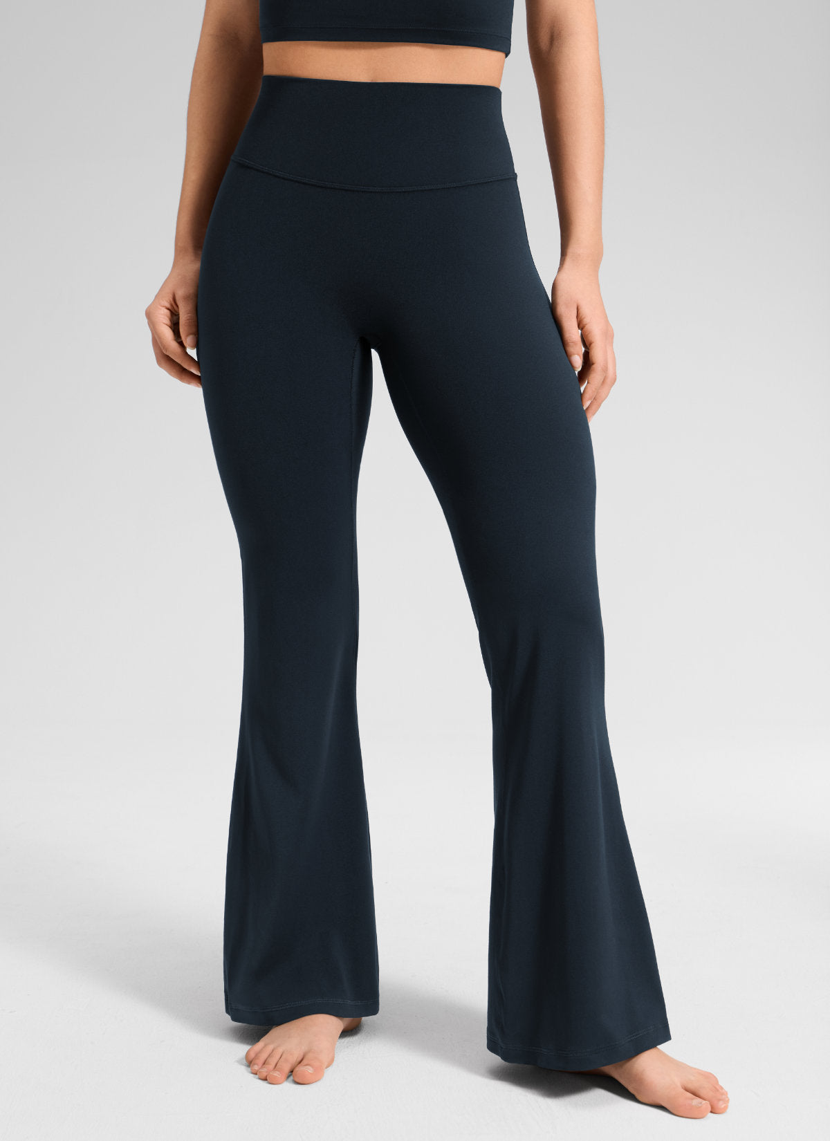 CRZ YOGA Women's Softretch High Rise No Front Seam Flare Legging 29