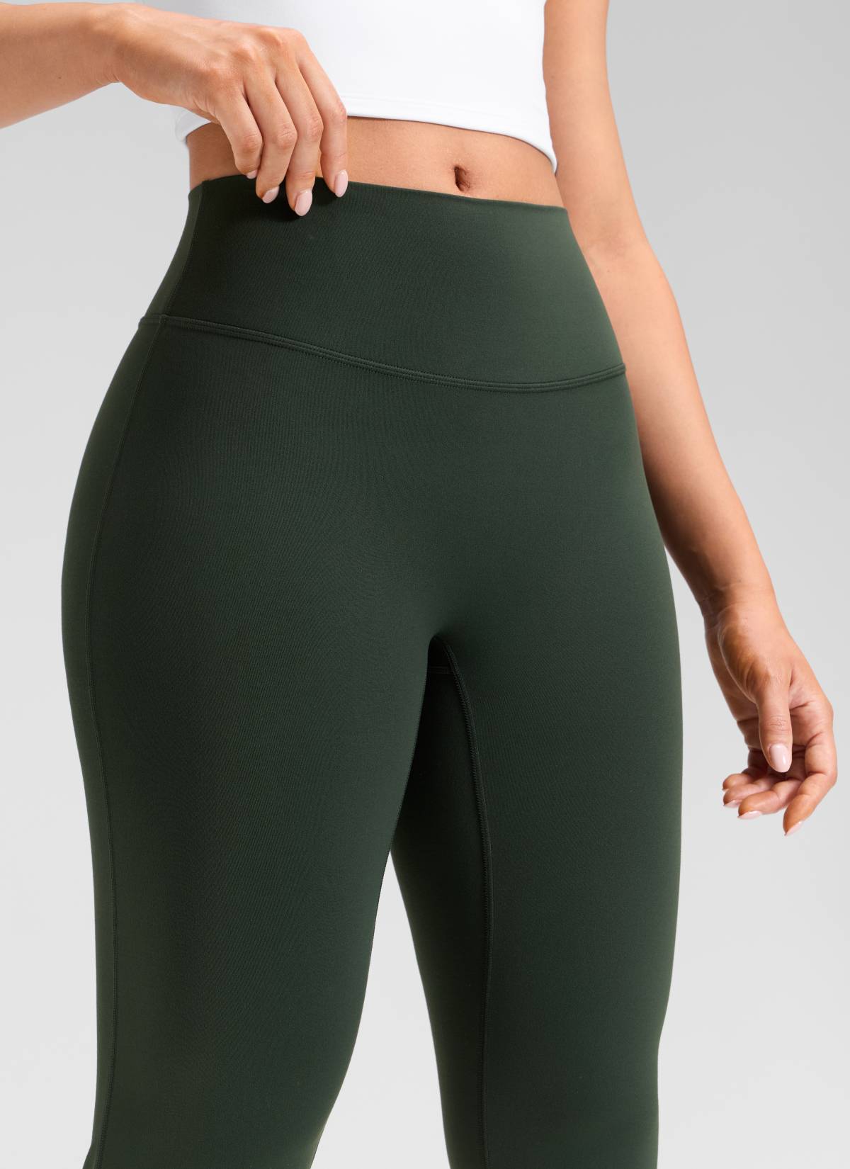 CRZ YOGA Women's Softretch High Rise No Front Seam Flare Legging 31