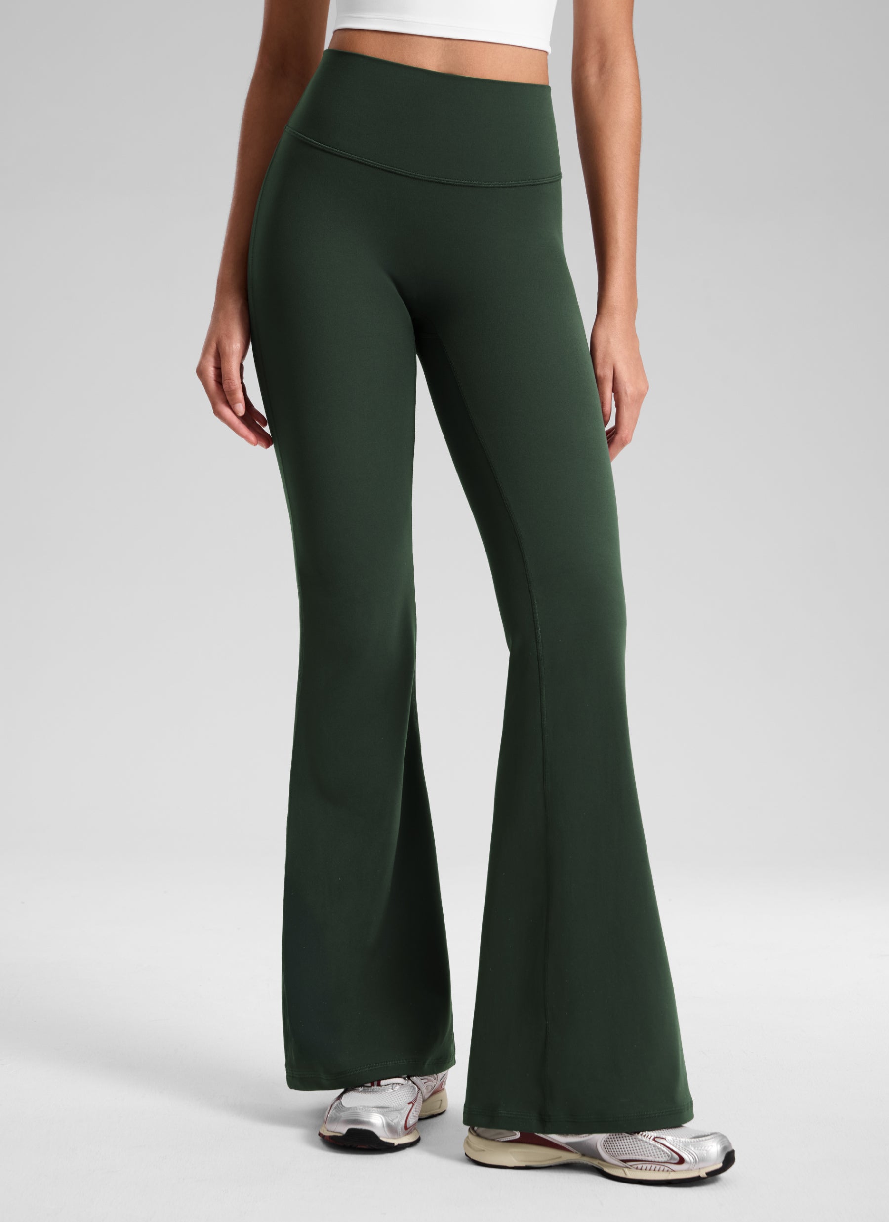 CRZ YOGA Women's Softretch High Rise No Front Seam Flare Legging 29