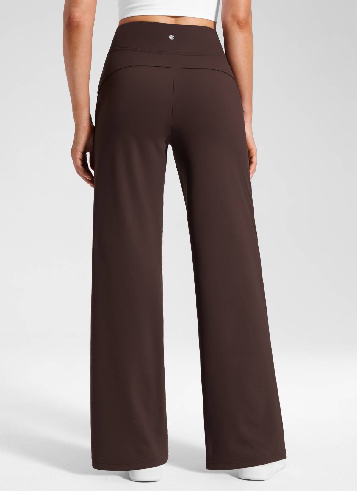 CRZ YOGA Women's Work High Rise Pocket Wide Leg Faux Fly Pant 30