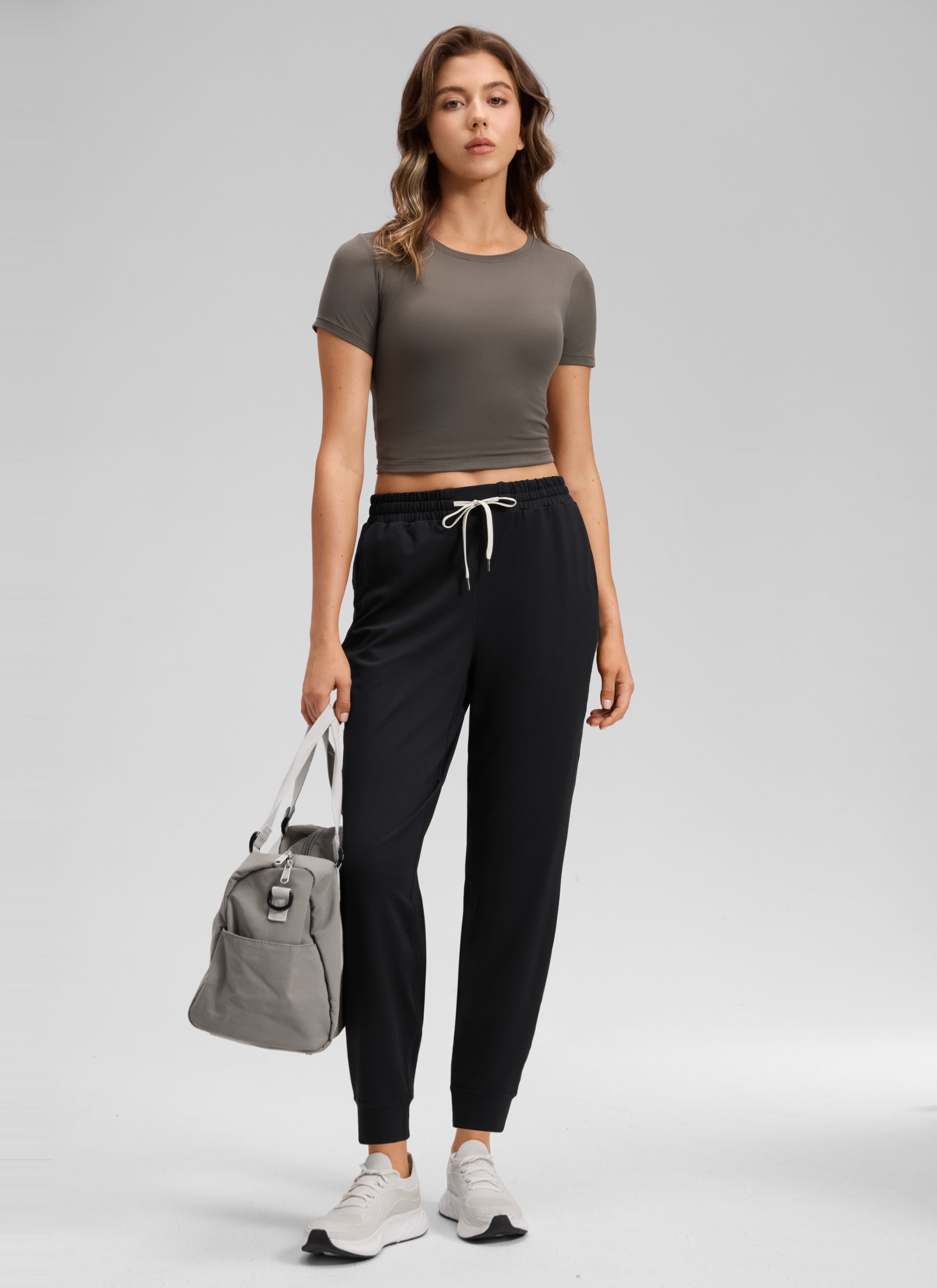 CRZ YOGA Women's Workout High Rise Drawstring Pocket Jogger 27.5
