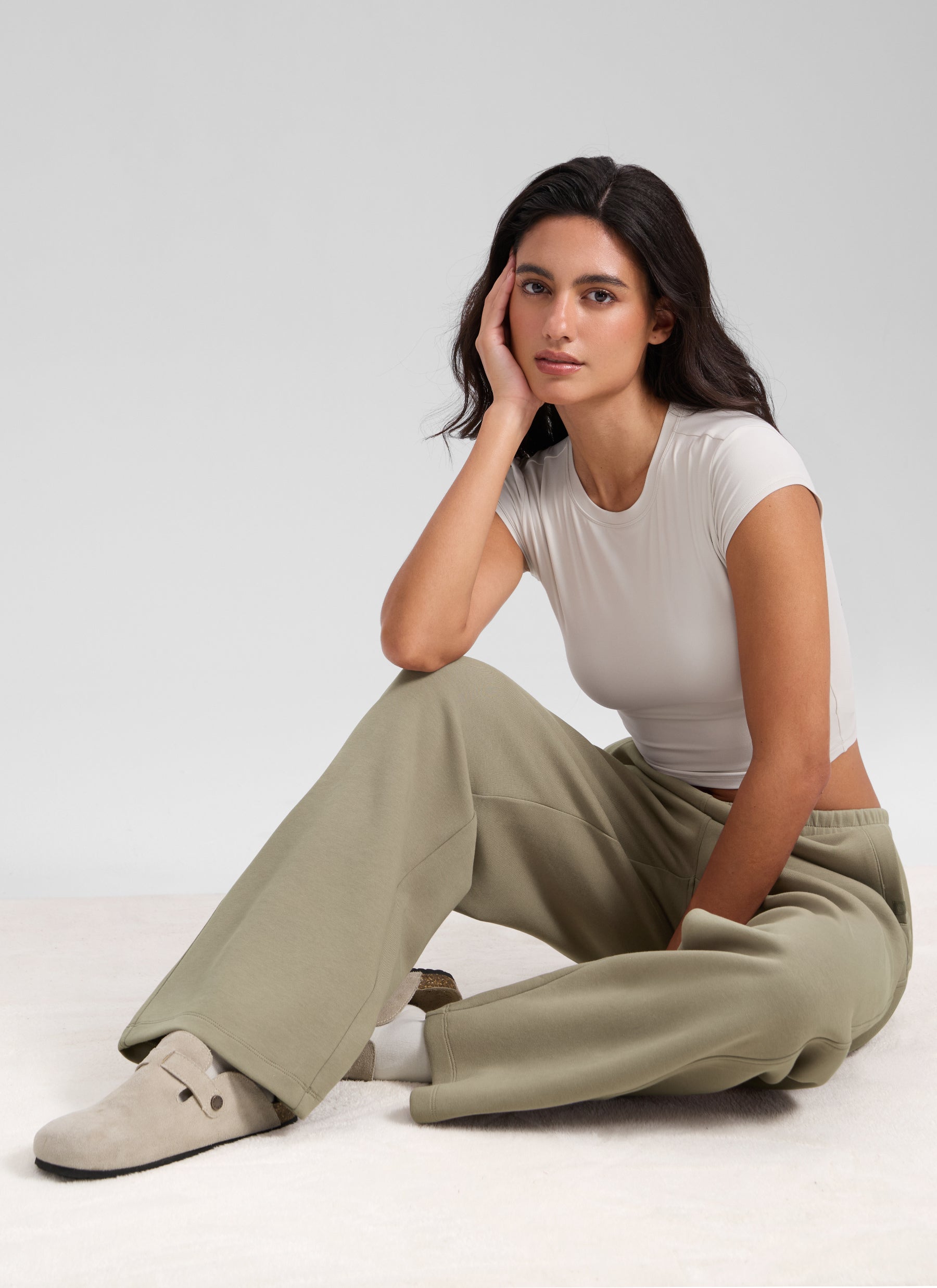 CRZ YOGA Women's Casual Soft Spacer Straight Leg Sweatpant 29