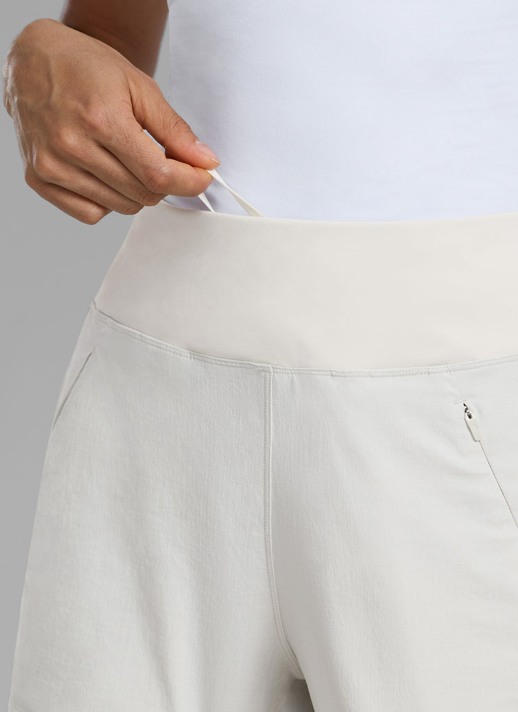 CRZ YOGA Women's Hiking Ripstop Mid-Rise Hiking Shorts Zip Pockets 4'' Pitch Blue