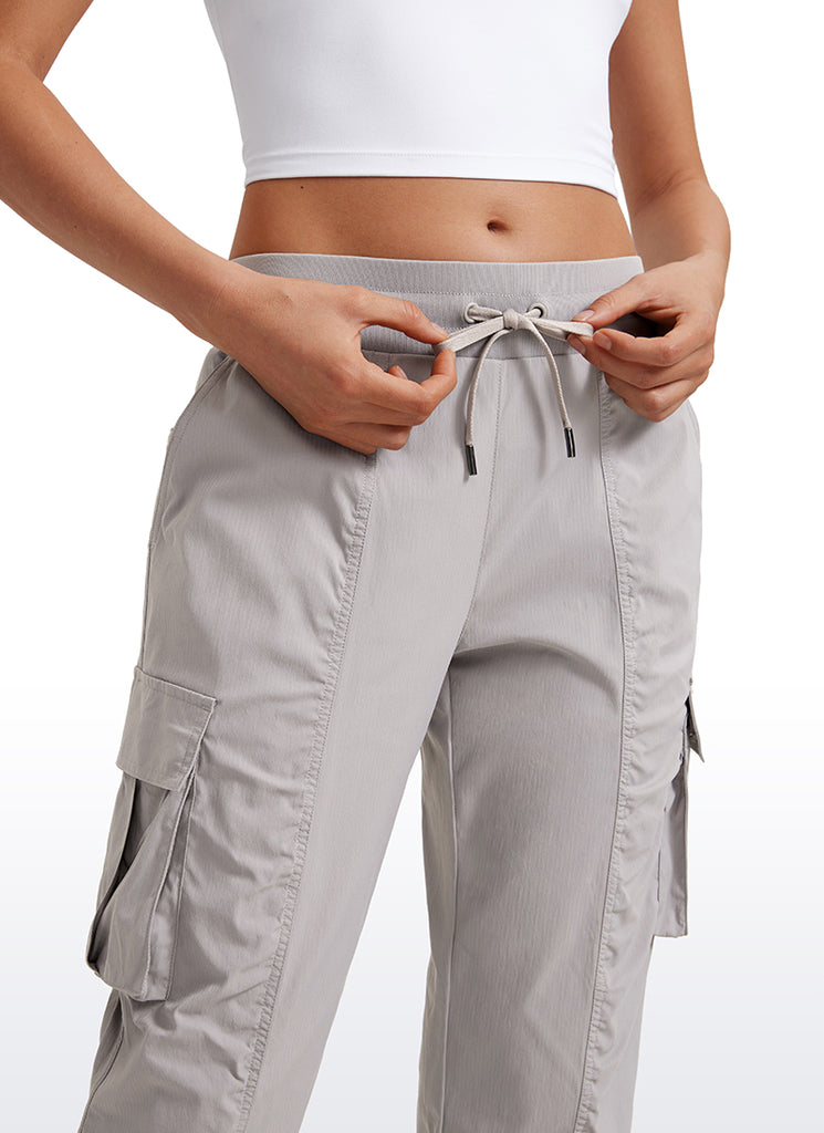 CRZ YOGA Women's Lightweight Running Classic Fit Ruched Joggers 28.5'' Dark Chrome