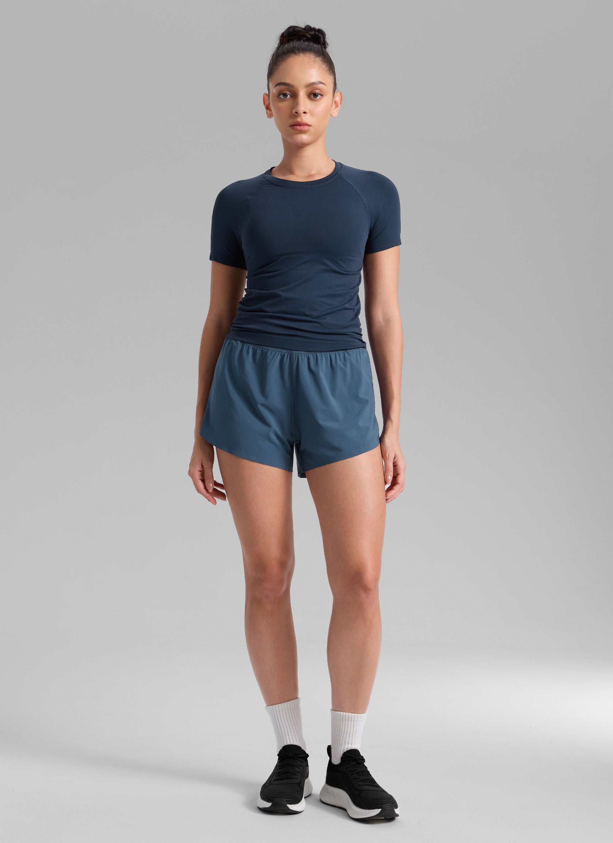 CRZ YOGA Women's Running High Rise Mesh Lined Shorts 3'' Workout