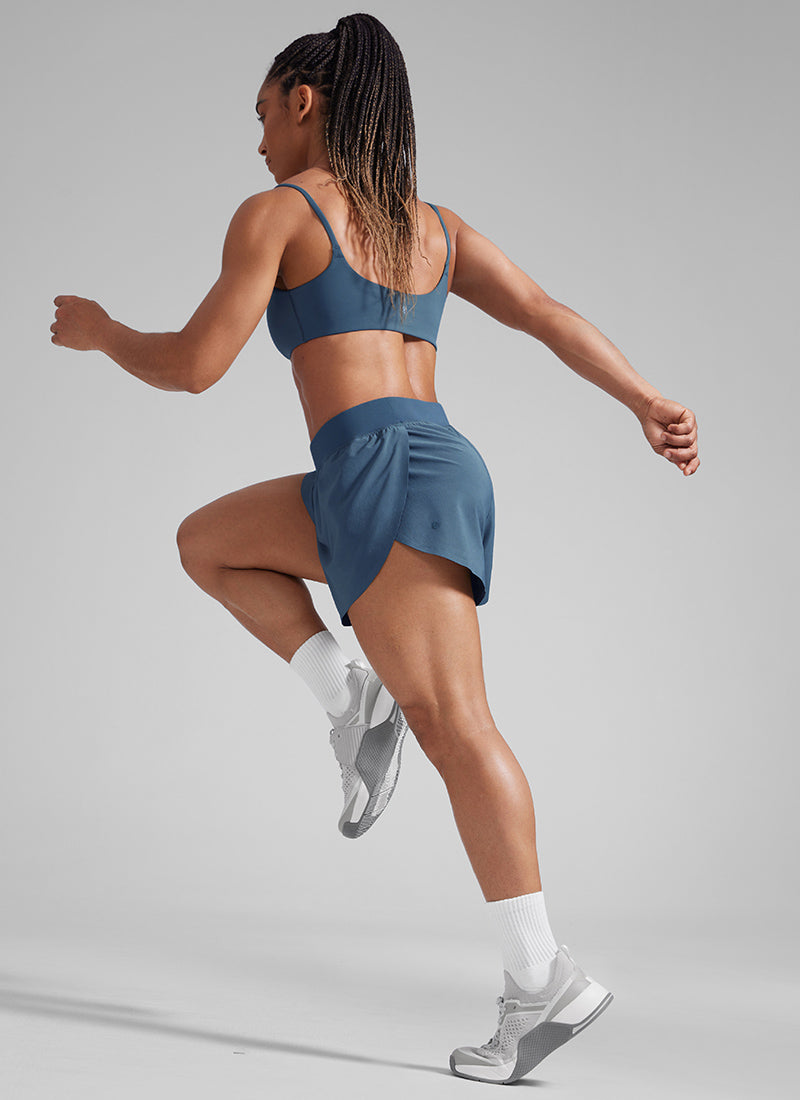 CRZ YOGA Women's Running High Waisted Mesh Lined Shorts Workout Shorts Stelindigo