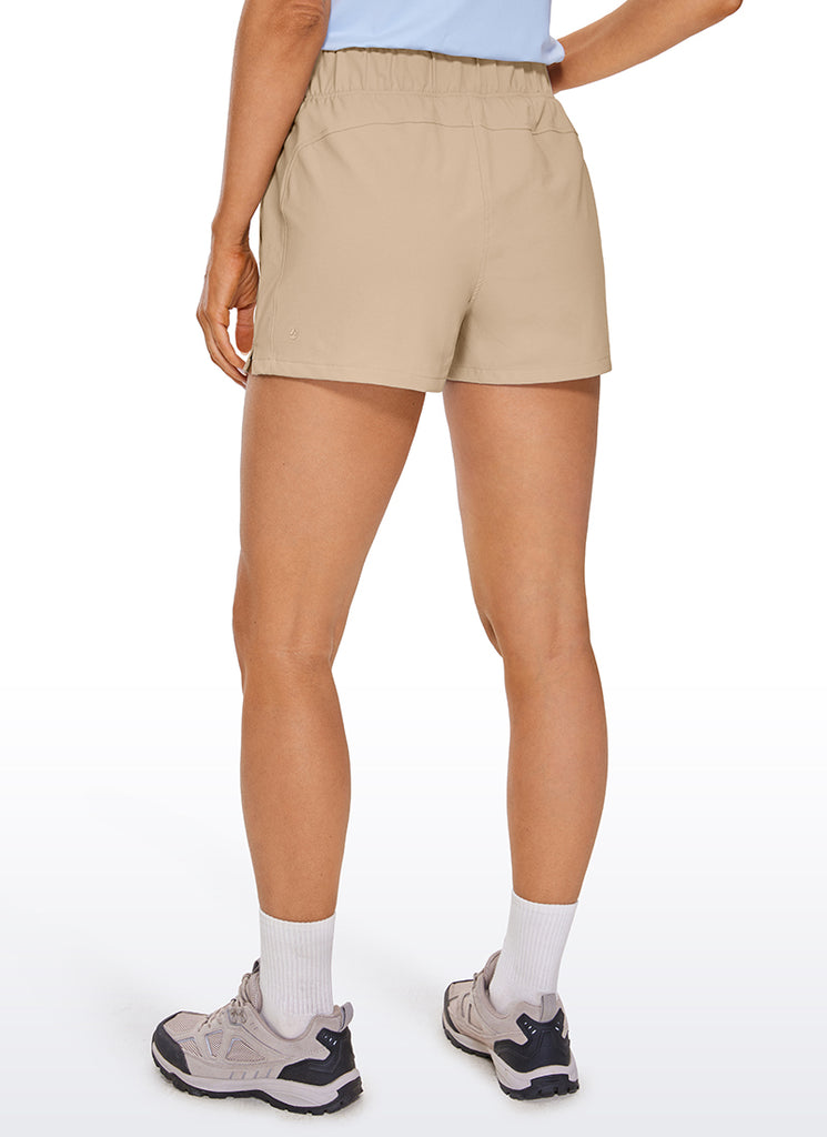 CRZ YOGA Women's Hiking Waterproof Hiking Shorts with Belt 3'' Purple Taupe
