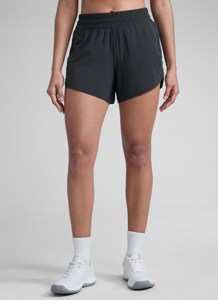 CRZ YOGA Women's Running Mid Rise Feathery-Fit Mesh Liner Shorts 5'' Stelindigo