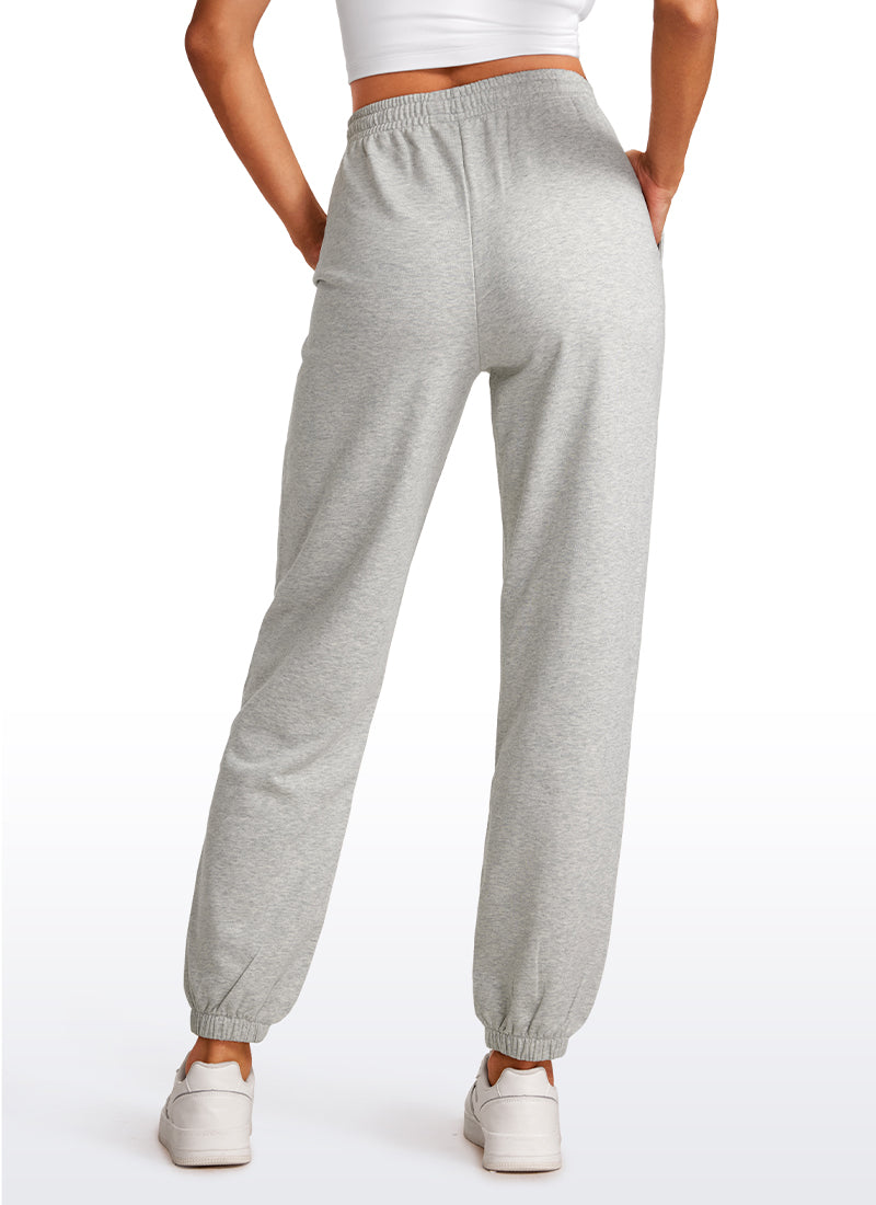 CRZ YOGA Womens French Terry High Rise Down the Street Sweatpants 28'' Grey feather green