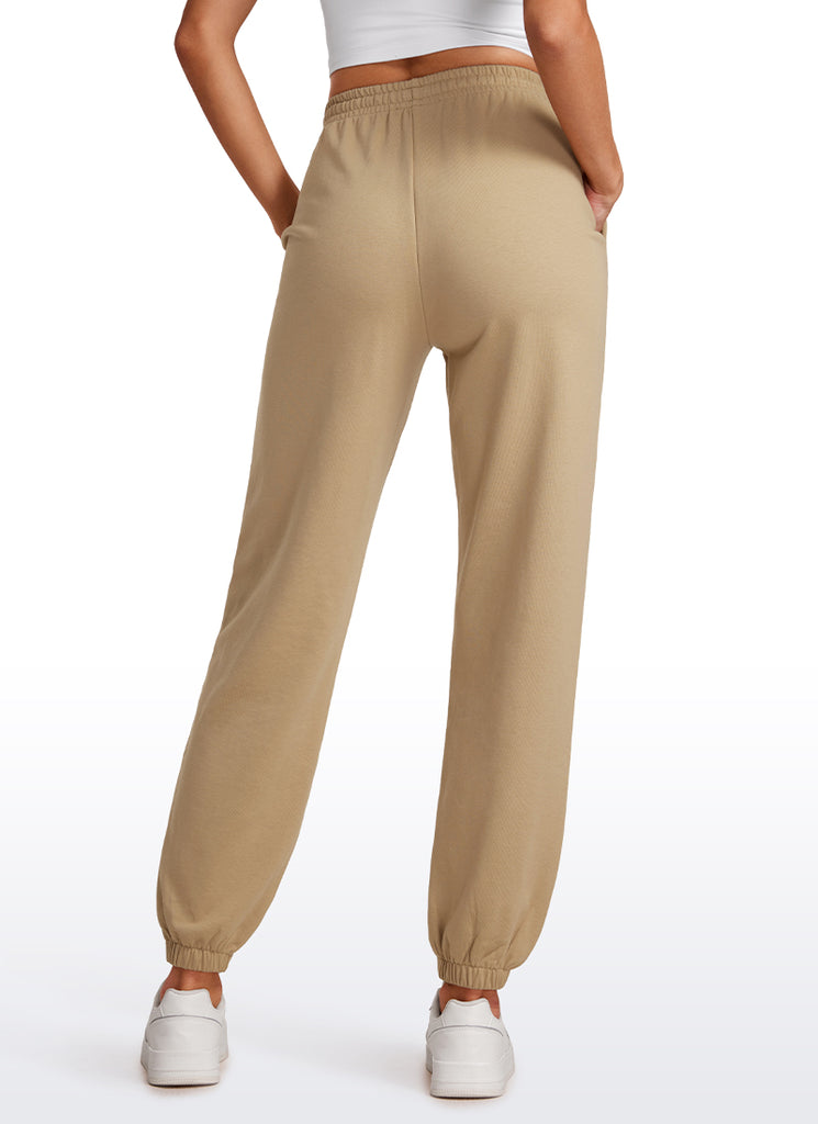 CRZ YOGA Womens French Terry High Rise Down the Street Sweatpants 28'' Purplish red