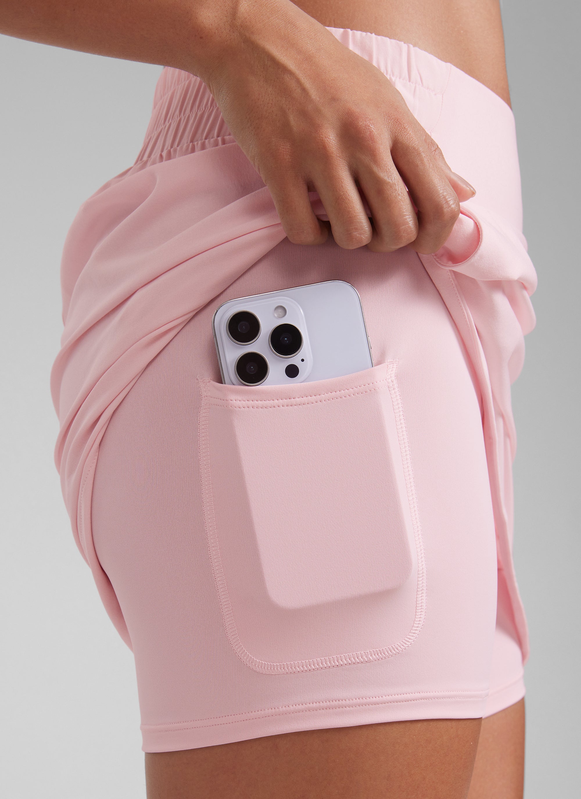 CRZ YOGA Women's High Rise Golf  Lined Skirt Casual Tennis Skorts 15'' Strawberry Pink