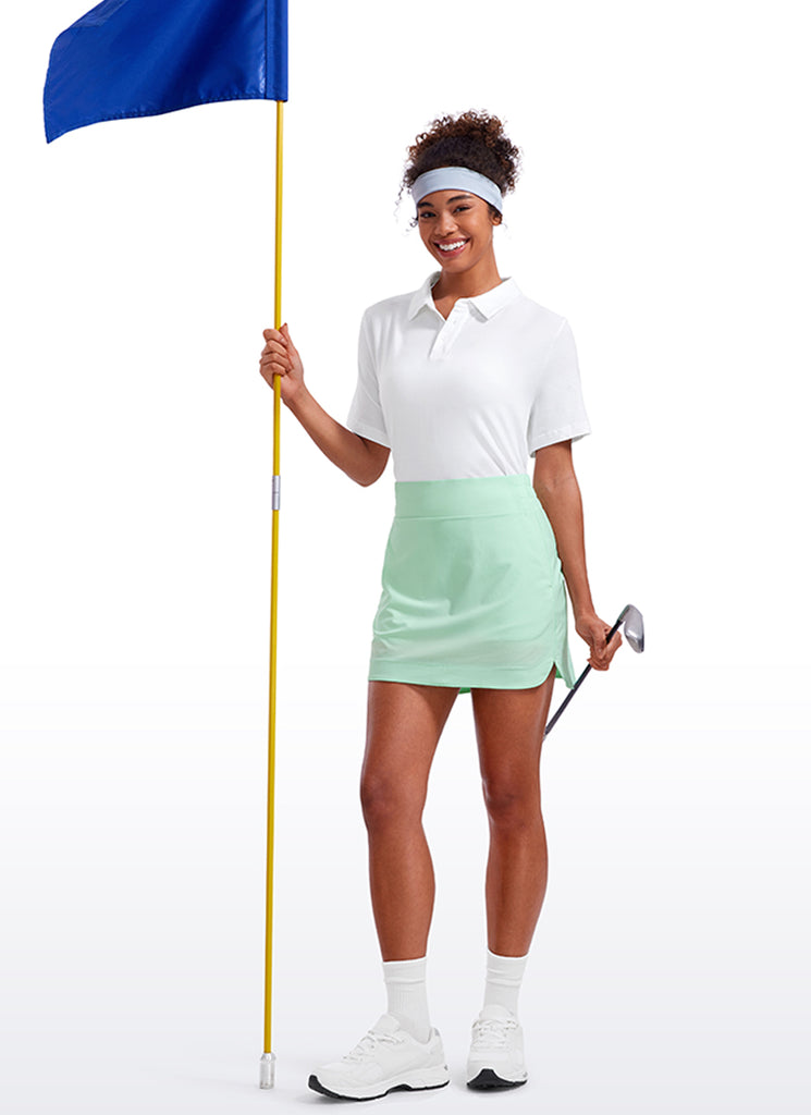 CRZ YOGA Women's High Rise Golf  Lined Skirt Casual Tennis Skorts 15'' Mint Moment