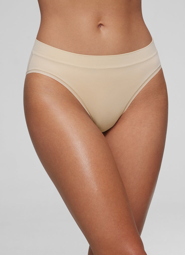 CRZ YOGA Softhold Women High Rise Breathable Bikini Underwear Pack Warm Beige 3pack