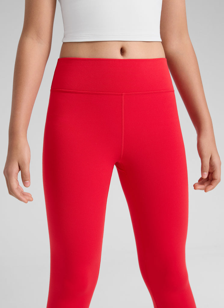 CRZ YOGA Girl's Matte Thermal Fleece Lined Casual High Rise Legging Lava Brown