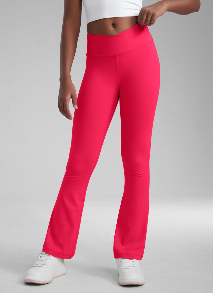 CRZ YOGA Girl's Active Sports Yoga Lounge Butterluxe Flare Leggings Olive Green