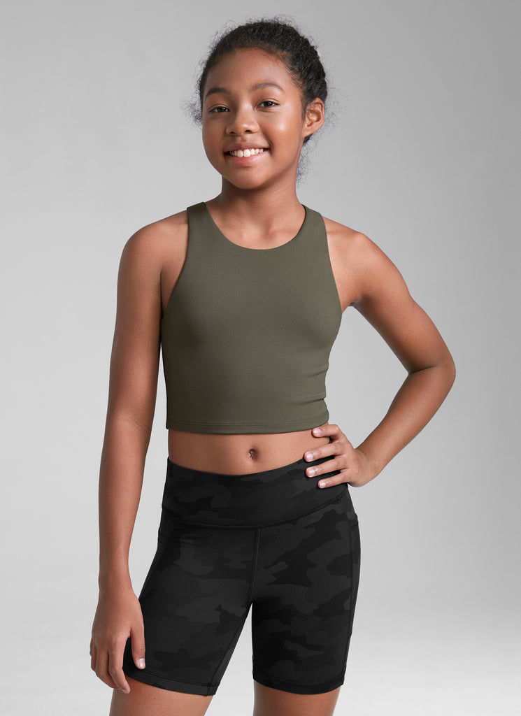 CRZ YOGA girl's Active Sports Butterluxe Racerback Tank Top Hibiscus Purple