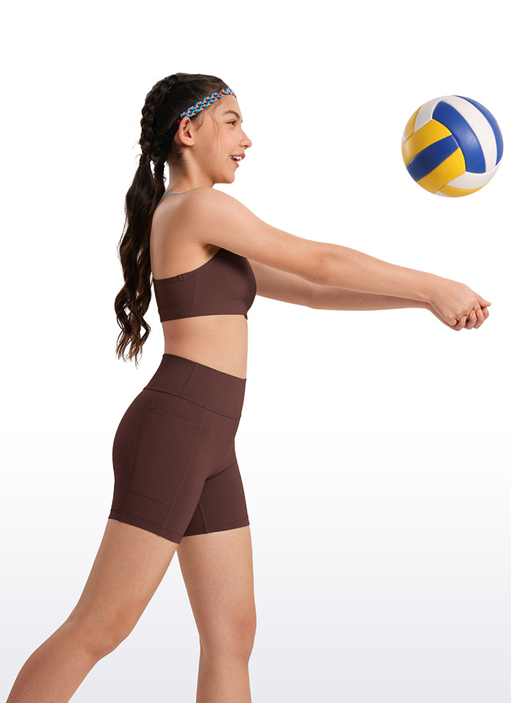 CRZ YOGA Girl's Active Sports Y-Back Bra Butterluxe Teens Tops Pink Peony