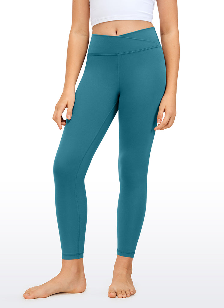 CRZ YOGA Girl's High Rise Butterluxe Sport Leggings 25'' V Cross Waist Viva Magenta