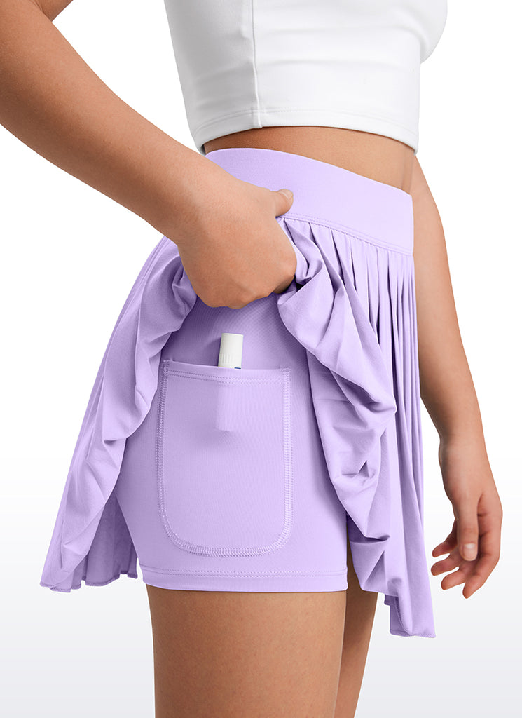 CRZ YOGA Girl's Tennis Sports Pleated Skirts Feathery-Fit Teens Skirts Stelindigo