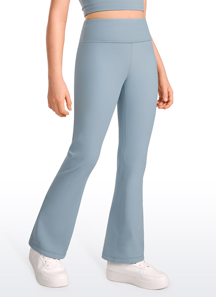 CRZ YOGA Girl's High Rise Thermal Fleece Lined Soft Flare Leggings Melanite