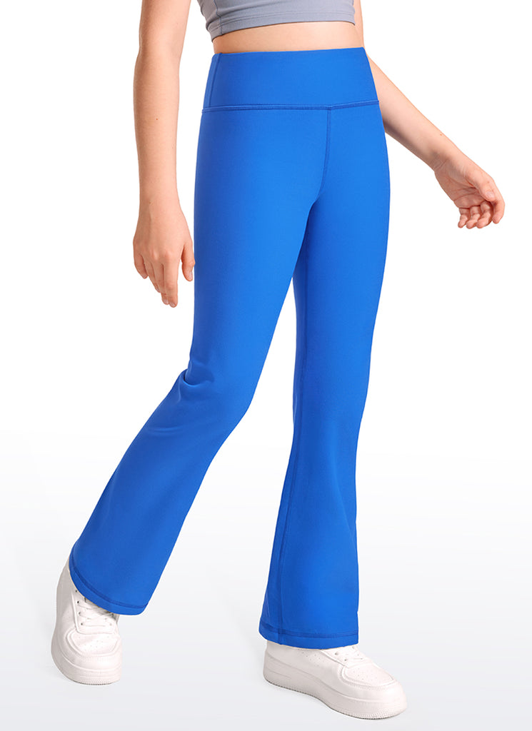 CRZ YOGA Girl's High Rise Thermal Fleece Lined Soft Flare Leggings Viva Magenta