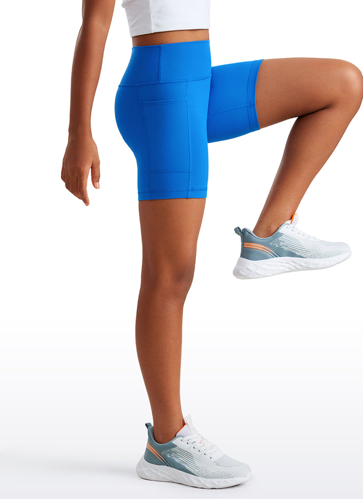 CRZ YOGA Girl's Active Sports Yoga Lounge Butterluxe Yoga Biker Shorts Coffee Brown