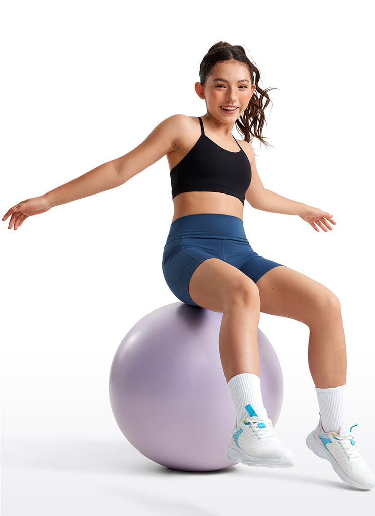 CRZ YOGA Girl's Active Sports Yoga Lounge Butterluxe Yoga Biker Shorts Black