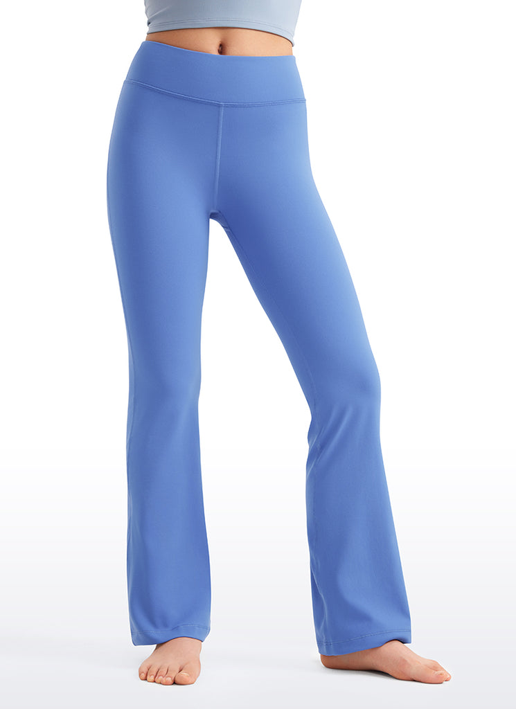 CRZ YOGA Girl's Active Sports Yoga Lounge Butterluxe Flare Leggings True Navy