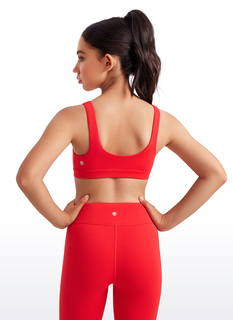 CRZ YOGA girl's Active Sports Butterluxe Teens Scoop Neck UBack Deep Red