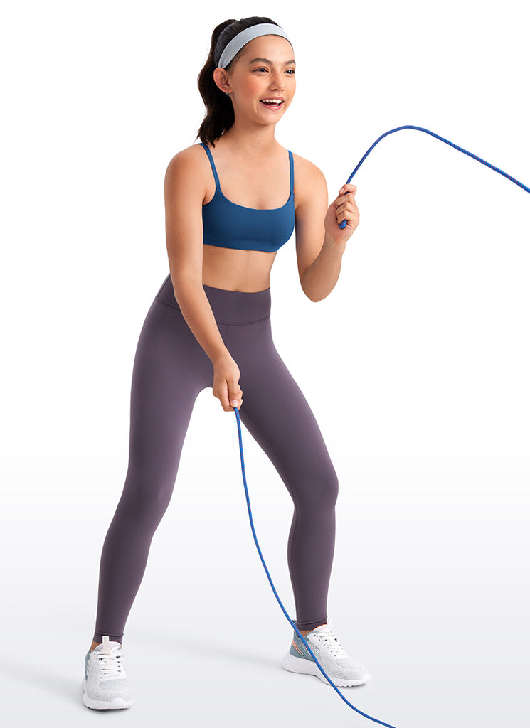 CRZ YOGA Girls Butterluxe Adjustable Spaghetti Strap Scoop Neck Bra Wild Indigo