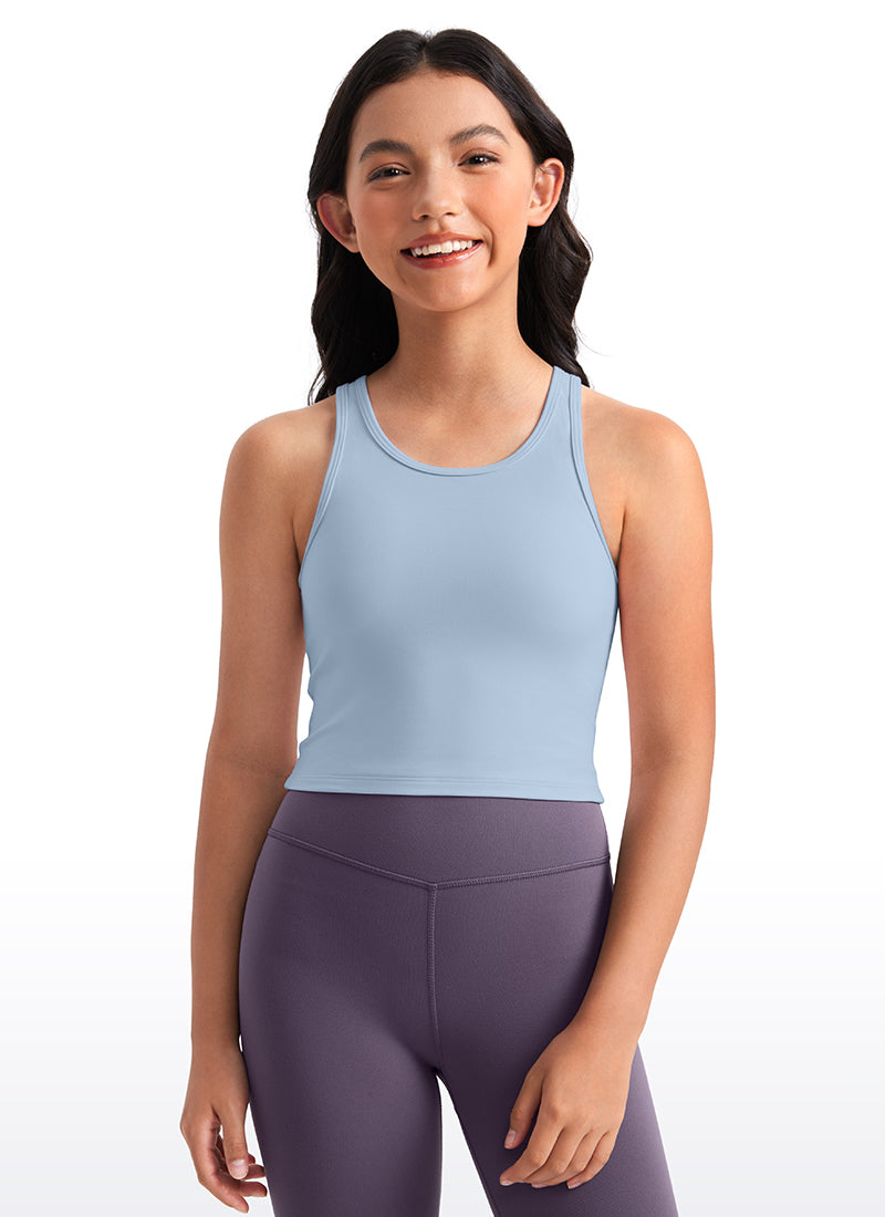 CRZ YOGA girl's Active Butterluxe Tight Fit Tank Tops Racerback True Navy