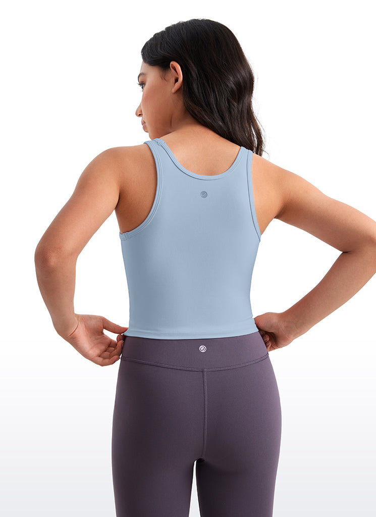 CRZ YOGA girl's Active Butterluxe Tight Fit Tank Tops Racerback True Navy