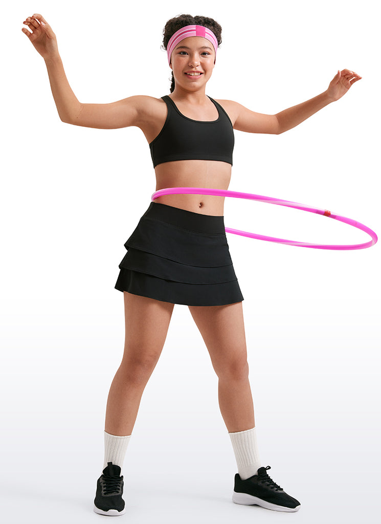 CRZ YOGA  Girl’s Butterluxe Scoop Neck Racerback Yoga Bra Black