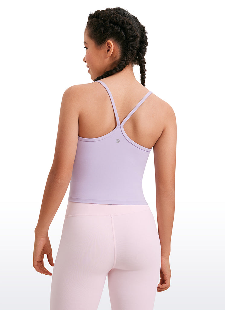 CRZ YOGA Girl's Active Sports Double Lined Y-Back Bra Teens Tank Tops Lilac Air