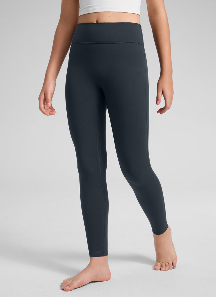 CRZ YOGA Girl's Butterlift Yoga Casual High Rise No Front Seam Legging Black