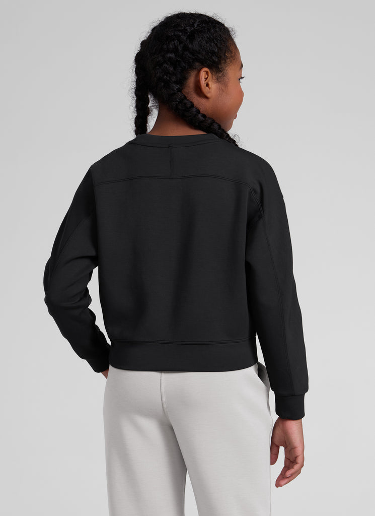 CRZ YOGA Girl's SoftAura Casual Relaxed Fit Workout Sweatshirt Black