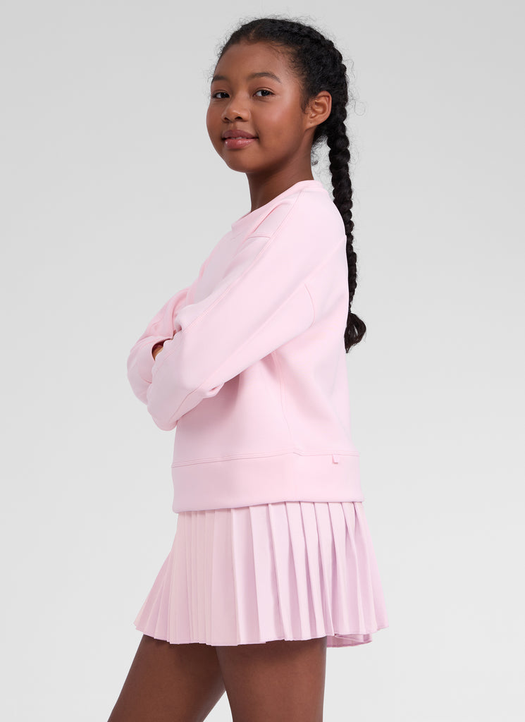 CRZ YOGA Girl's SoftAura Casual Relaxed Fit Workout Sweatshirt Strawberry Pink