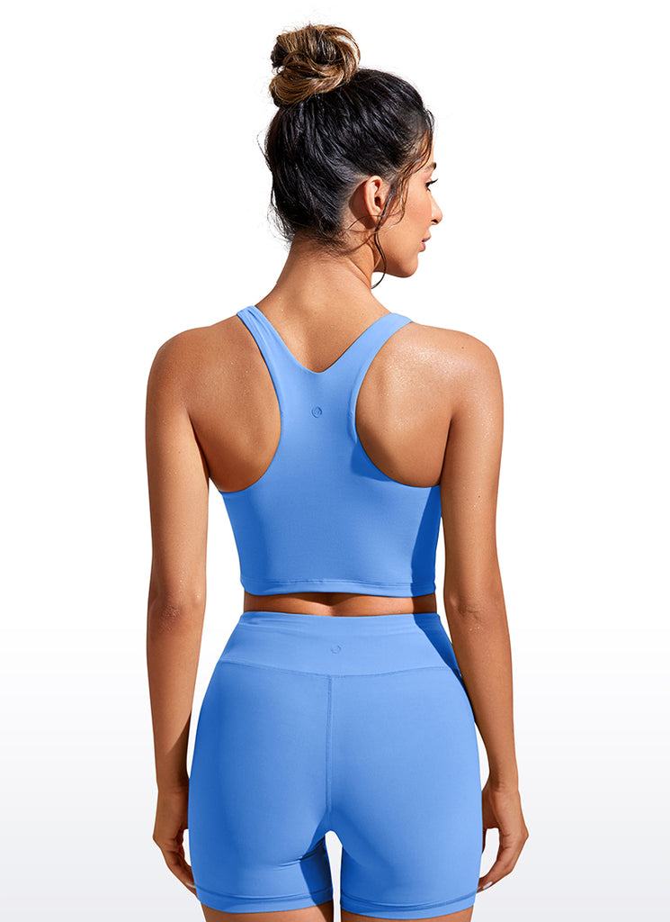CRZ YOGA Women's Swimwear Tops Sunshine Bikini Top Racerback Hydra Blue