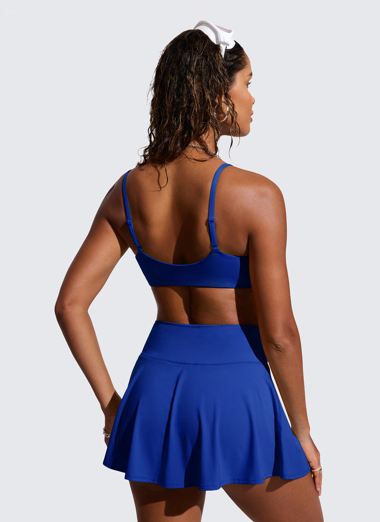 CRZ YOGA Women's Swimwear Tops Bikini Top Adjustable Strap Waves Blue