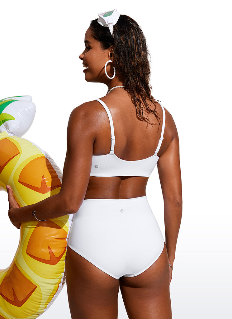 CRZ YOGA Women's Swimwear Tops Bikini Top Adjustable Strap Insignia Blue